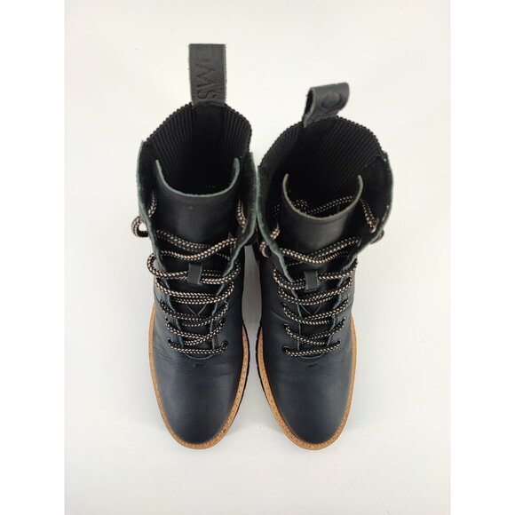 TOMS Women's Frankie Black Lace-up Lug Sole Combat Booties Size 5.5 US - Picture 4 of 8